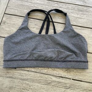 Lululemon Athletica Energy Heather Black Women's Sports Bra Size 12